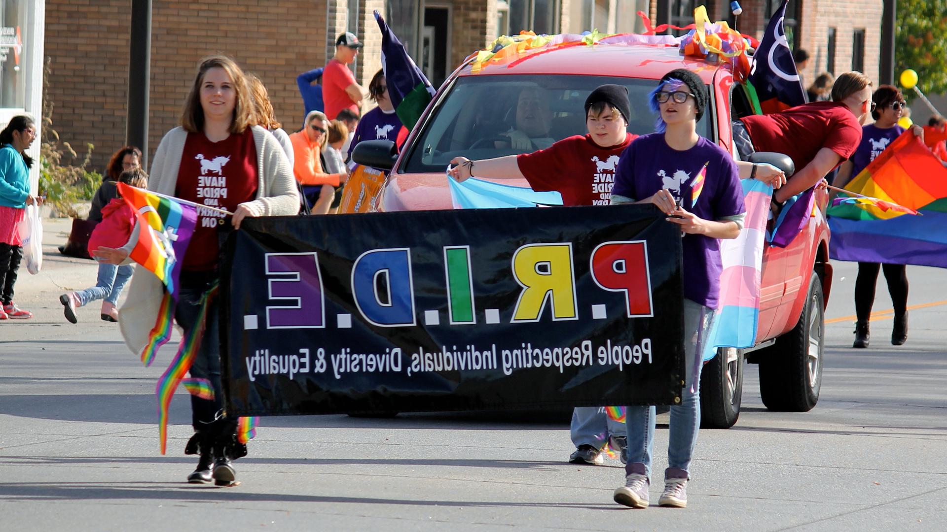 PRIDE group marches at Homecoming